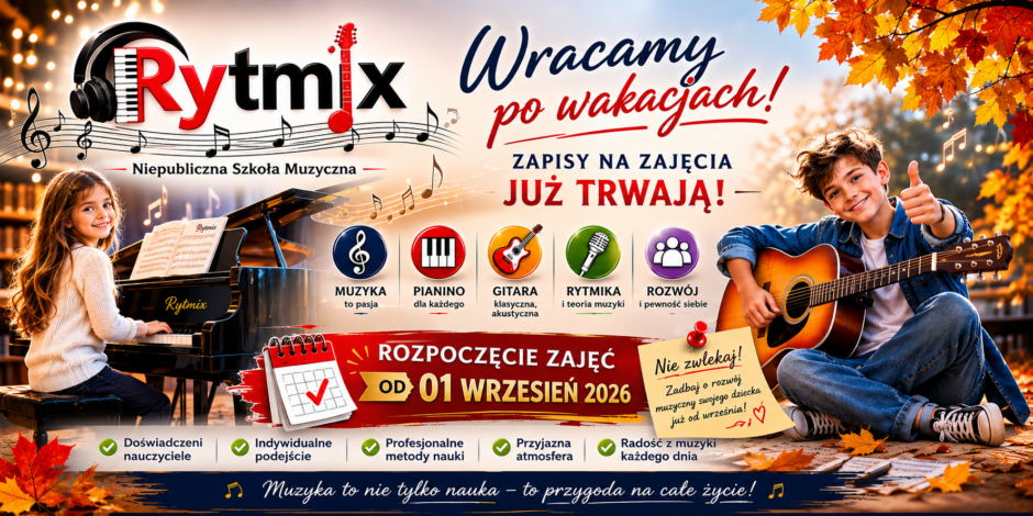 RYTMIX  –  niepubliczna szkoła  muzyczna.Nauka z pasją i misją nauczania.